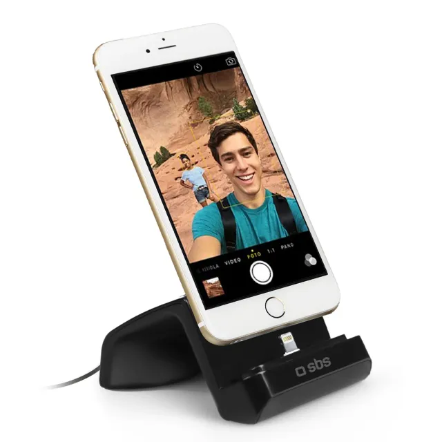 SBS Lightning Tisch-Ladestation iPhone Ladehalter mit Kabel