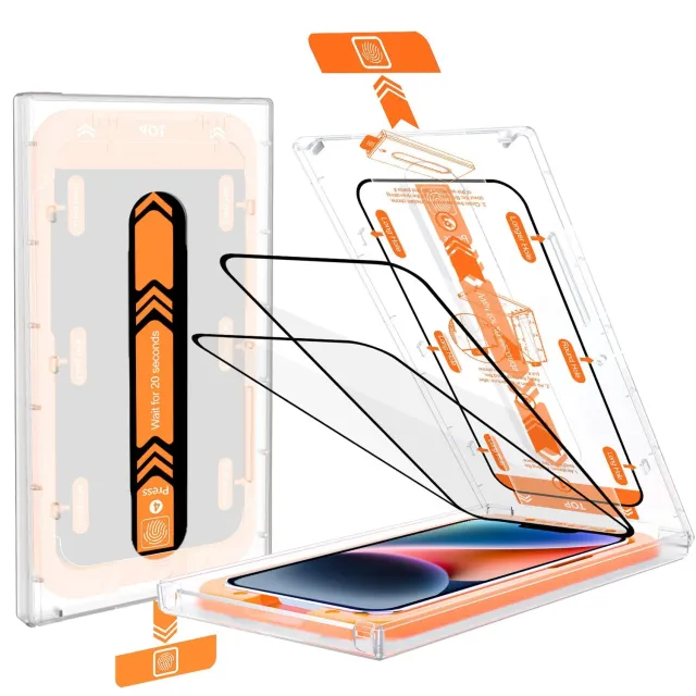 arktis Revolution iPhone 13 Panzerglas 2er Set mit Montagebox