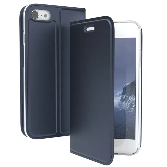 EAZY CASE Wallet Case iPhone SE 2022 Dunkel Blau Magnet