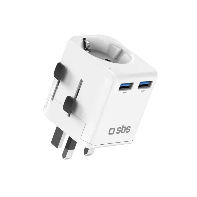 SBS Reiseadapter Universal 2500W USB-A Weltstecker