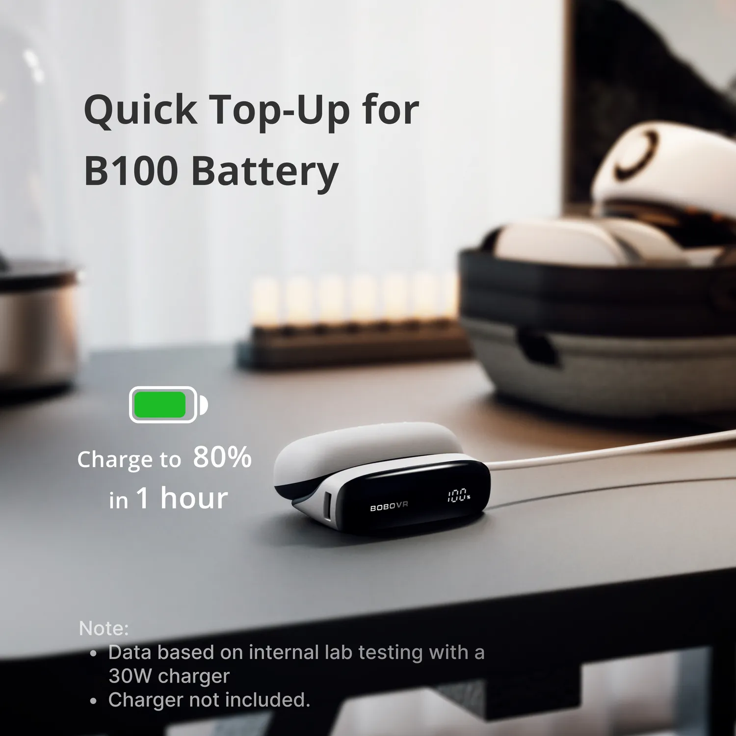 BOBOVR PD100 Ladedock + B100 Akku 30W Combo