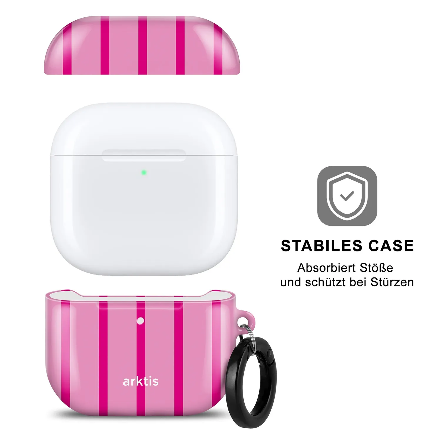 arktis AirPods 4 Hülle Lady Stripes Case mit Print