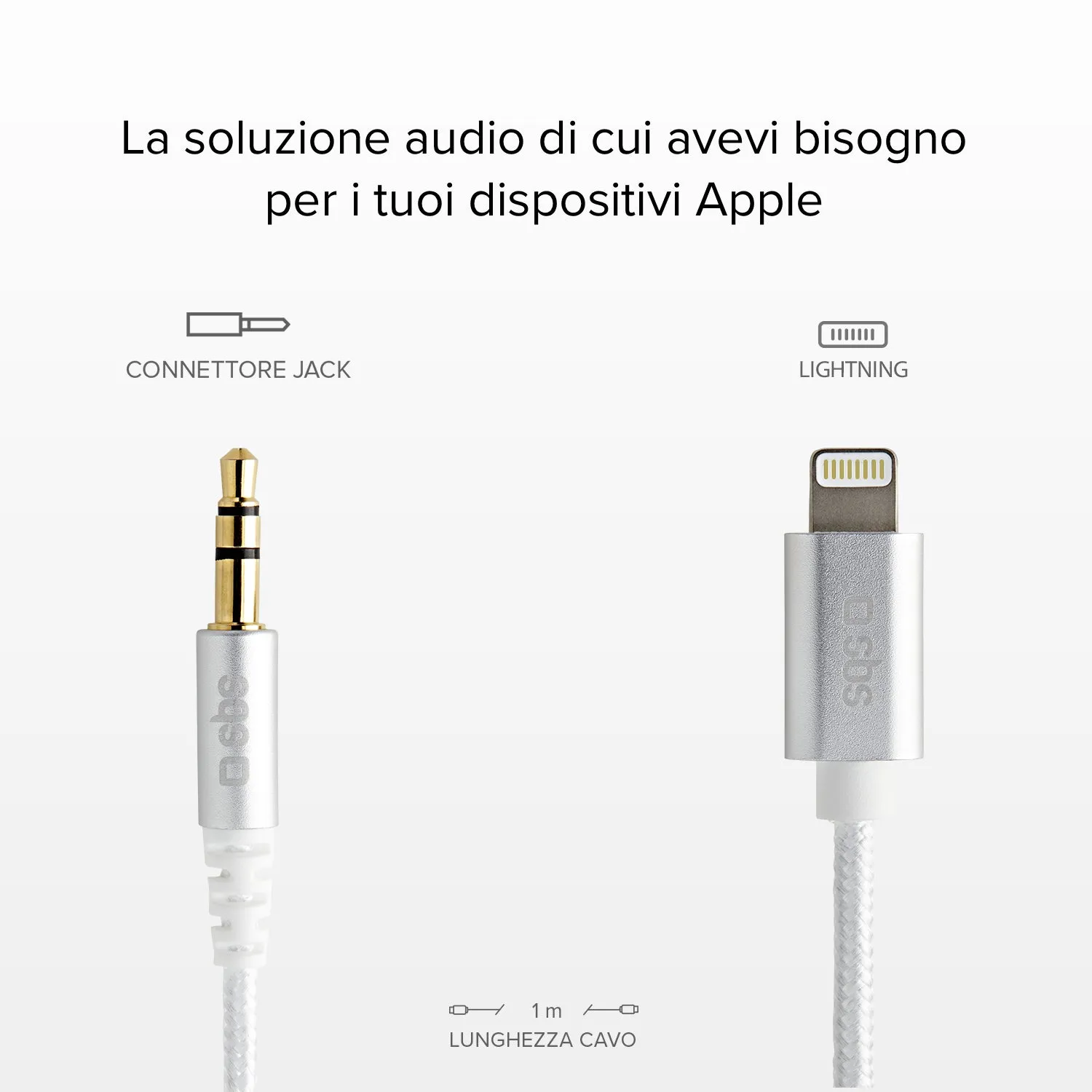 SBS Lightning Adapter 3,5 mm Klinke 1 m Kopfhörer
