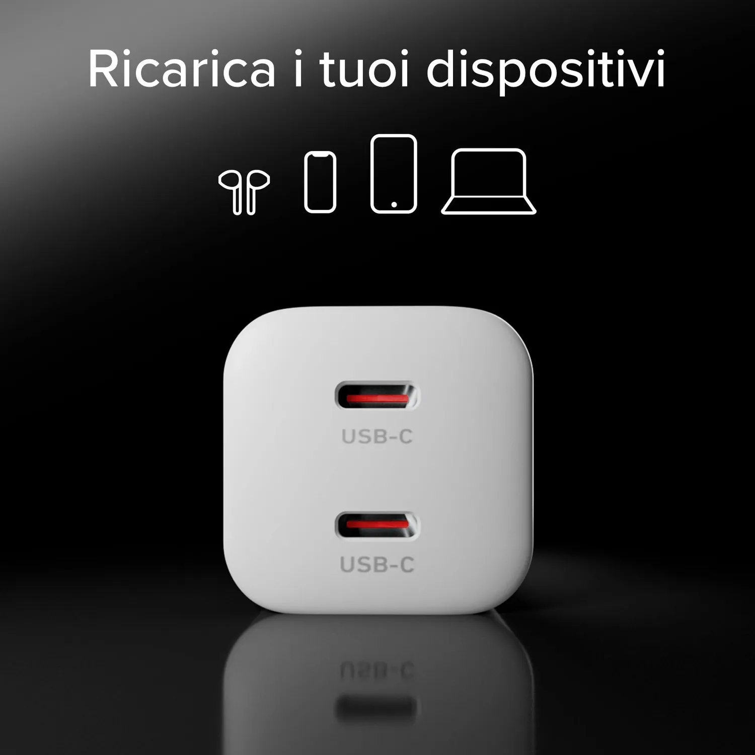 SBS 100W GaN Wandladegerät 2x USB-C + Kabel 1,5 m