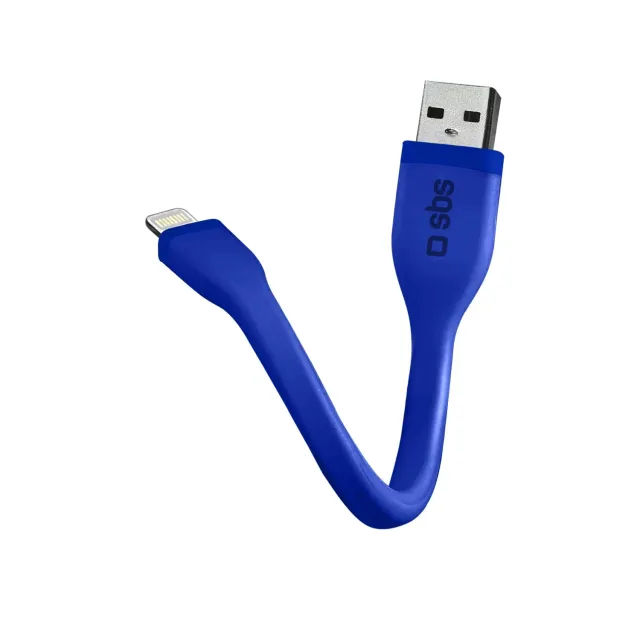 SBS Lightning Ladekabel 12 cm blau kurz MFi
