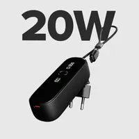 SBS Hybride 5000 mAh PD 20W Powerbank mit Stecker LCD