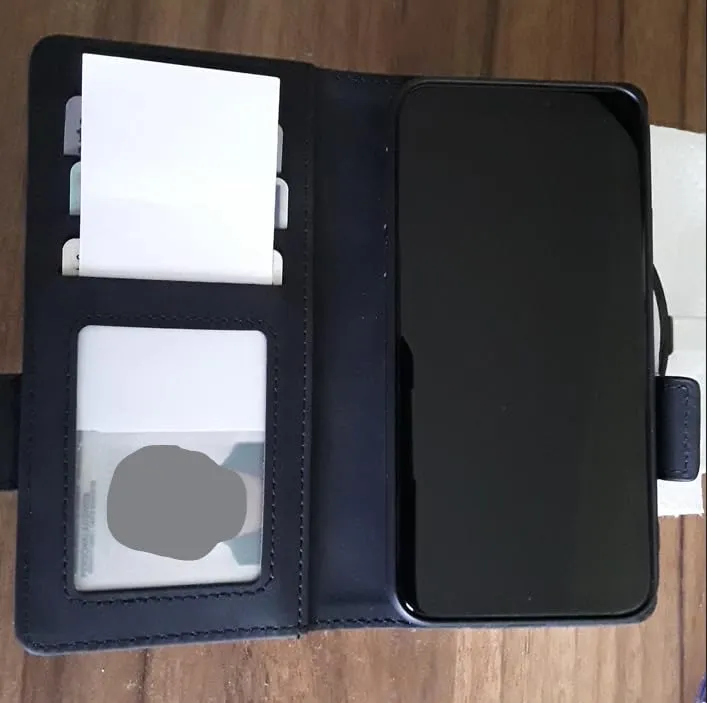 YATWIN iPhone X XS Handyhülle Königsblau Leder mit RFID-Schutz