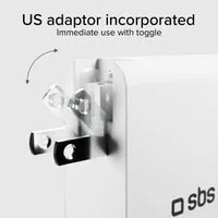 SBS 100W Reise-Ladegerät universal 4-Port mit Adapter