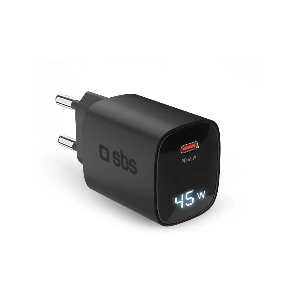SBS 45W USB-C Ladegerät GaN PD mit Display Schnellladen