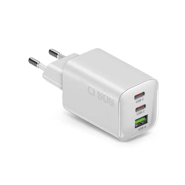 SBS 65W GaN Ladegerät 2x USB-C USB-A Power Delivery schwarz