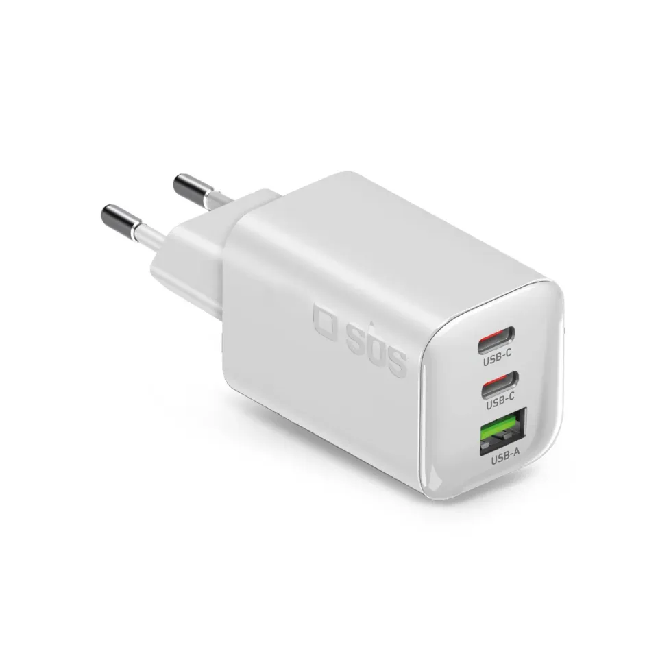 SBS 65W GaN Ladegerät 2x USB-C USB-A Power Delivery schwarz