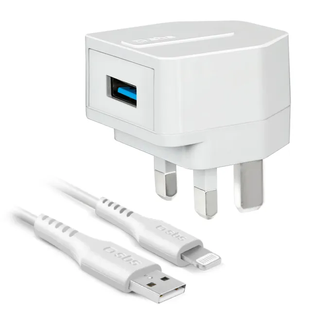 SBS iPhone Ladeset Schnellladegerät 2,1A + Kabel 1m