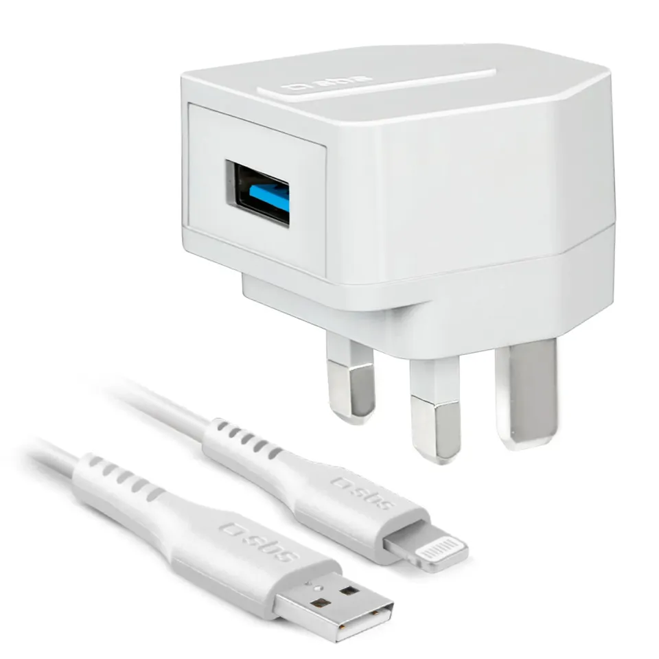 SBS iPhone Ladeset Schnellladegerät 2,1A + Kabel 1m
