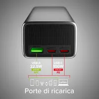 SBS 20000 mAh Powerbank 100W PD LCD-Display USB-C