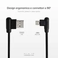 SBS Micro-USB Ladekabel 90° 1m mit Datenfunktion
