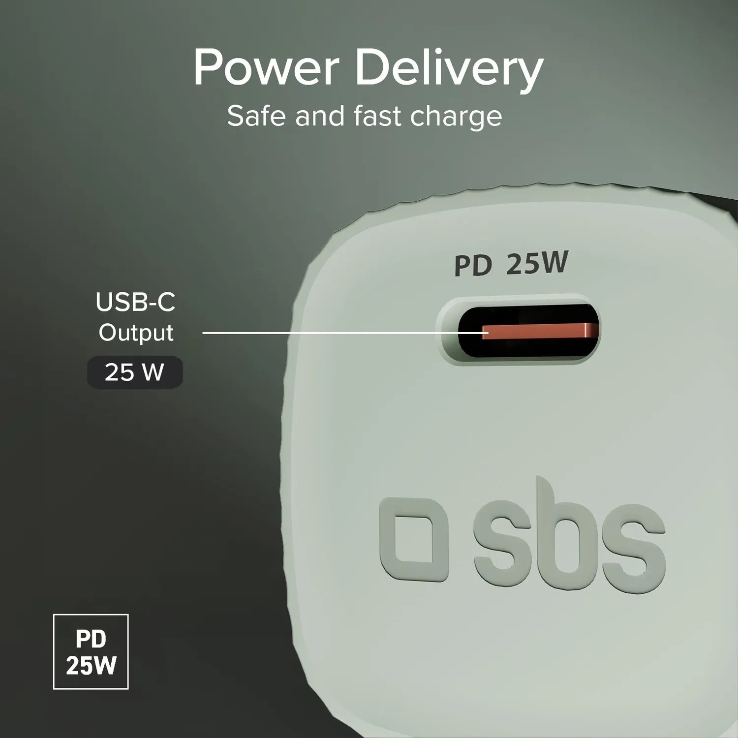 SBS USB-C Ladegerät 25W PD GRS recycelt