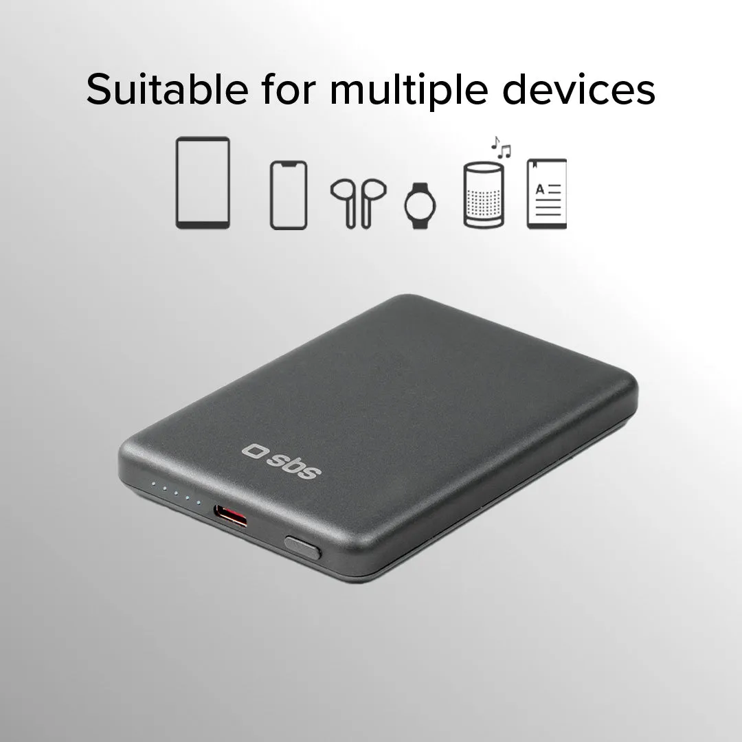 SBS 5000 mAh MagSafe Powerbank Wireless 15W USB-C 20W