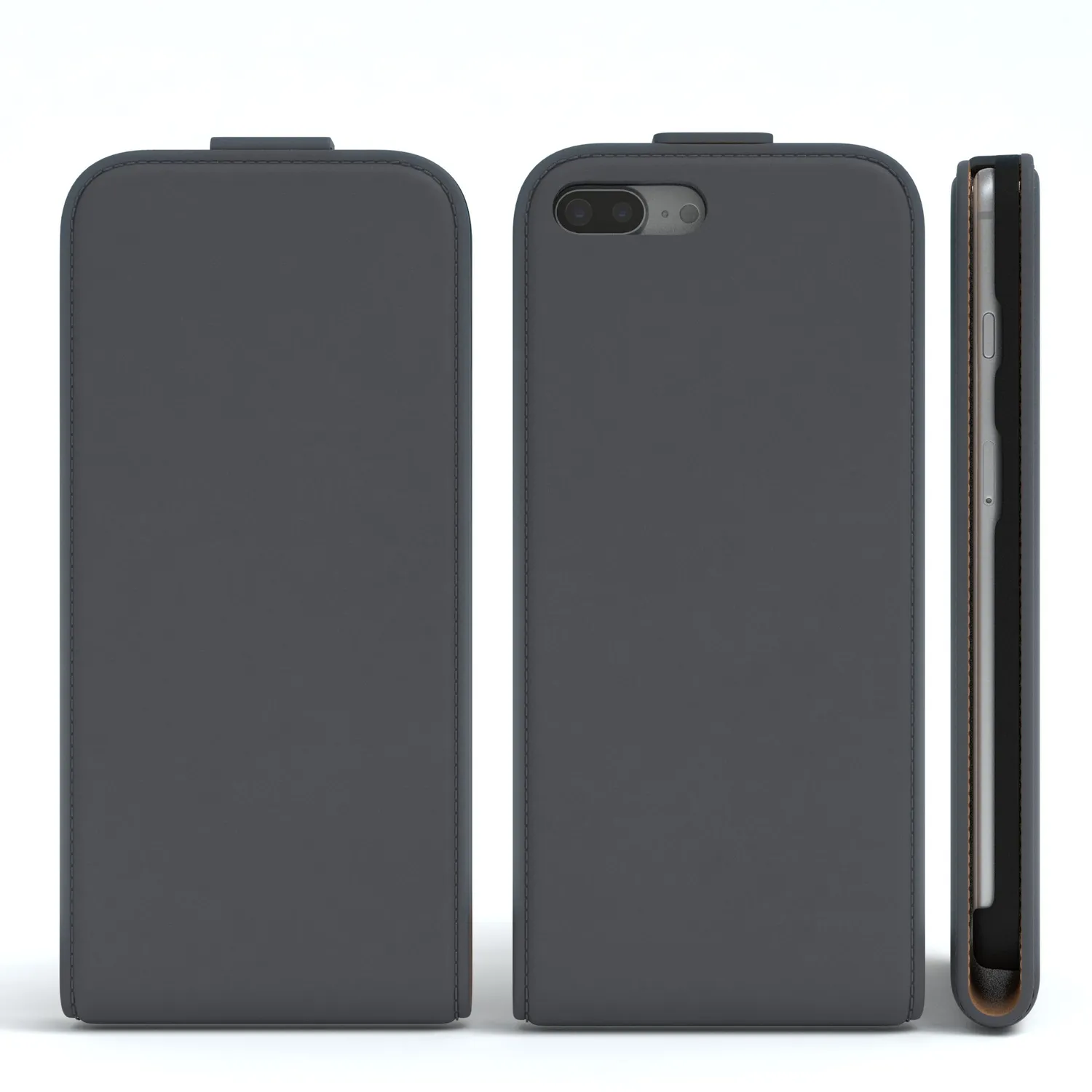 EAZY CASE Klapphülle für iPhone 7 Plus / 8 Plus Anthrazit