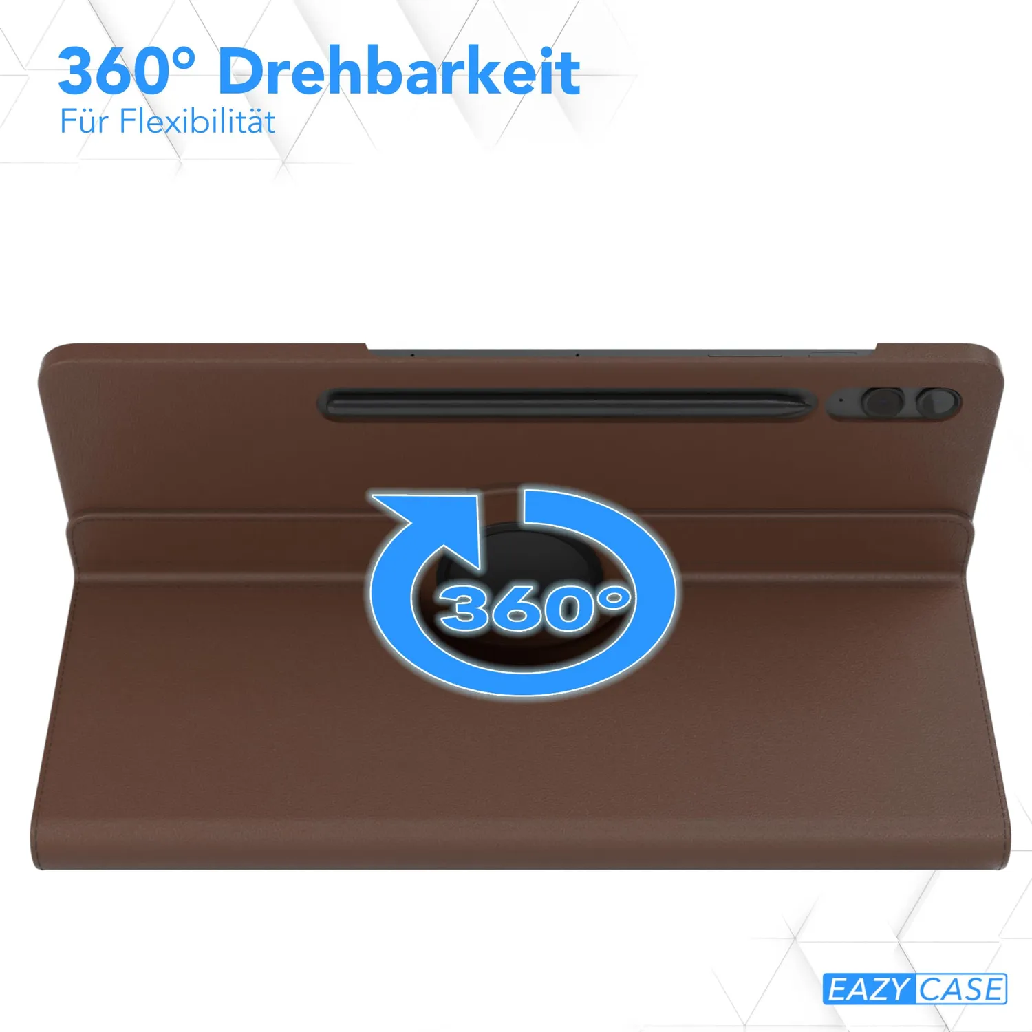 EAZY CASE Tab S10 Plus Tablethülle 360° Braun Kunstleder