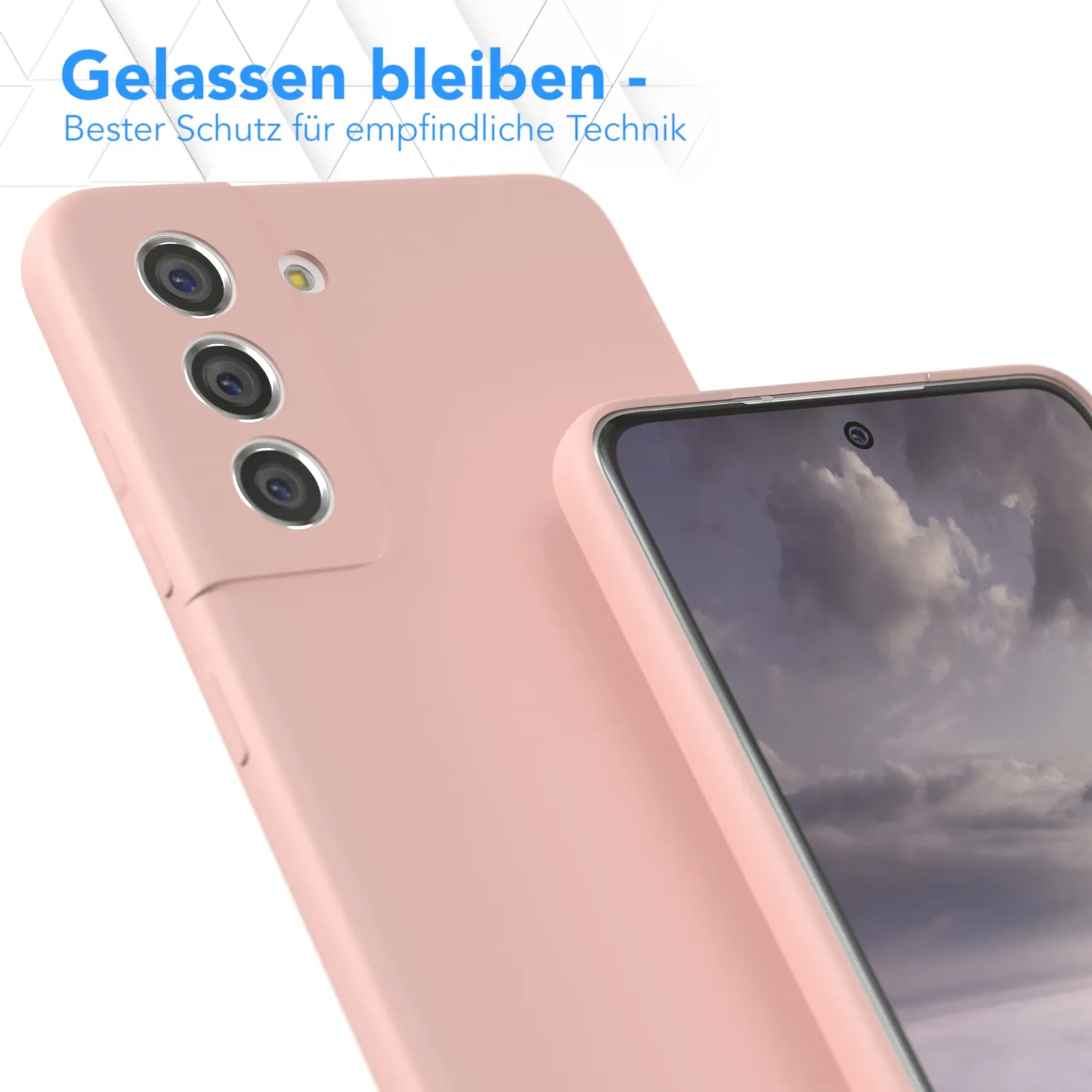 EAZY CASE Premium Silikon Galaxy S21 FE 5G Silikonhülle Alt Rosa matt