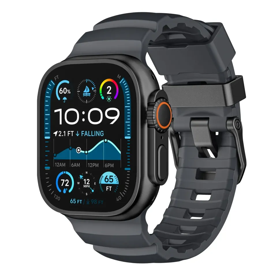 arktisband Flux Apple Watch Armband Anthrazit FKM