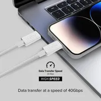 SBS USB-C Kabel 240W USB4 Datenkabel 1 m Nylon Schnellladen