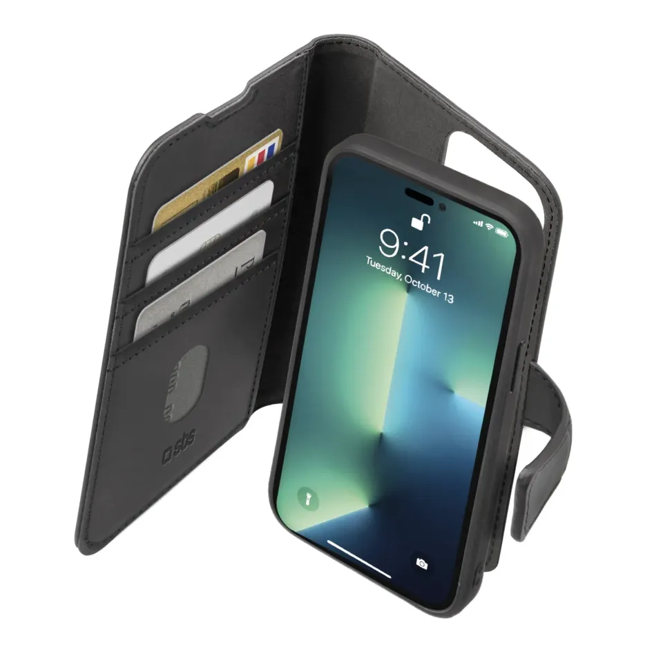 SBS Book Cover iPhone 14 Pro schwarz abnehmbar