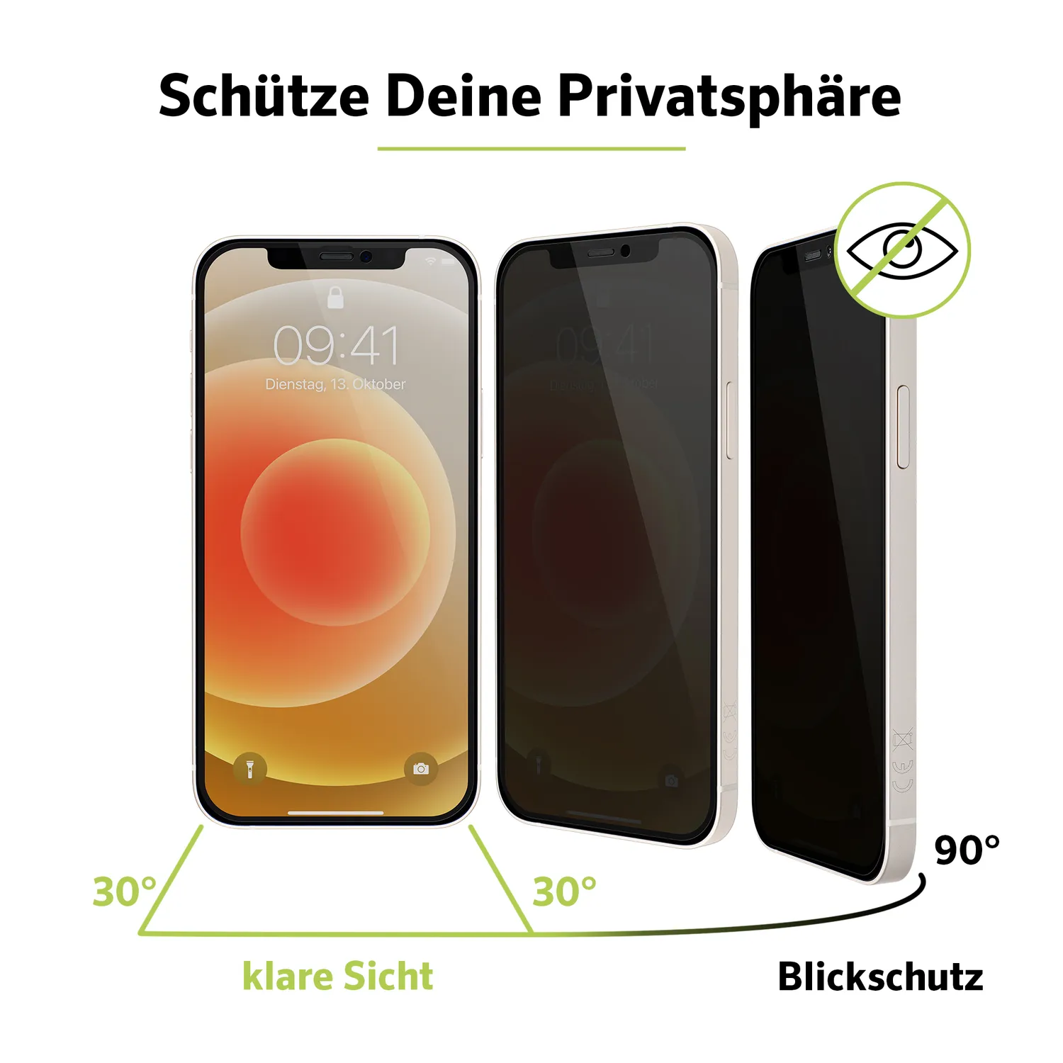 Artwizz PrivacyGlass iPhone 12 mini Blickschutz schwarz