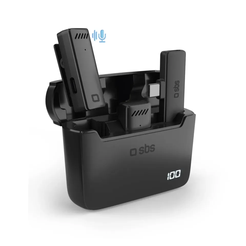 SBS Wireless Mikrofon mit USB-C Empfänger und Ladecase