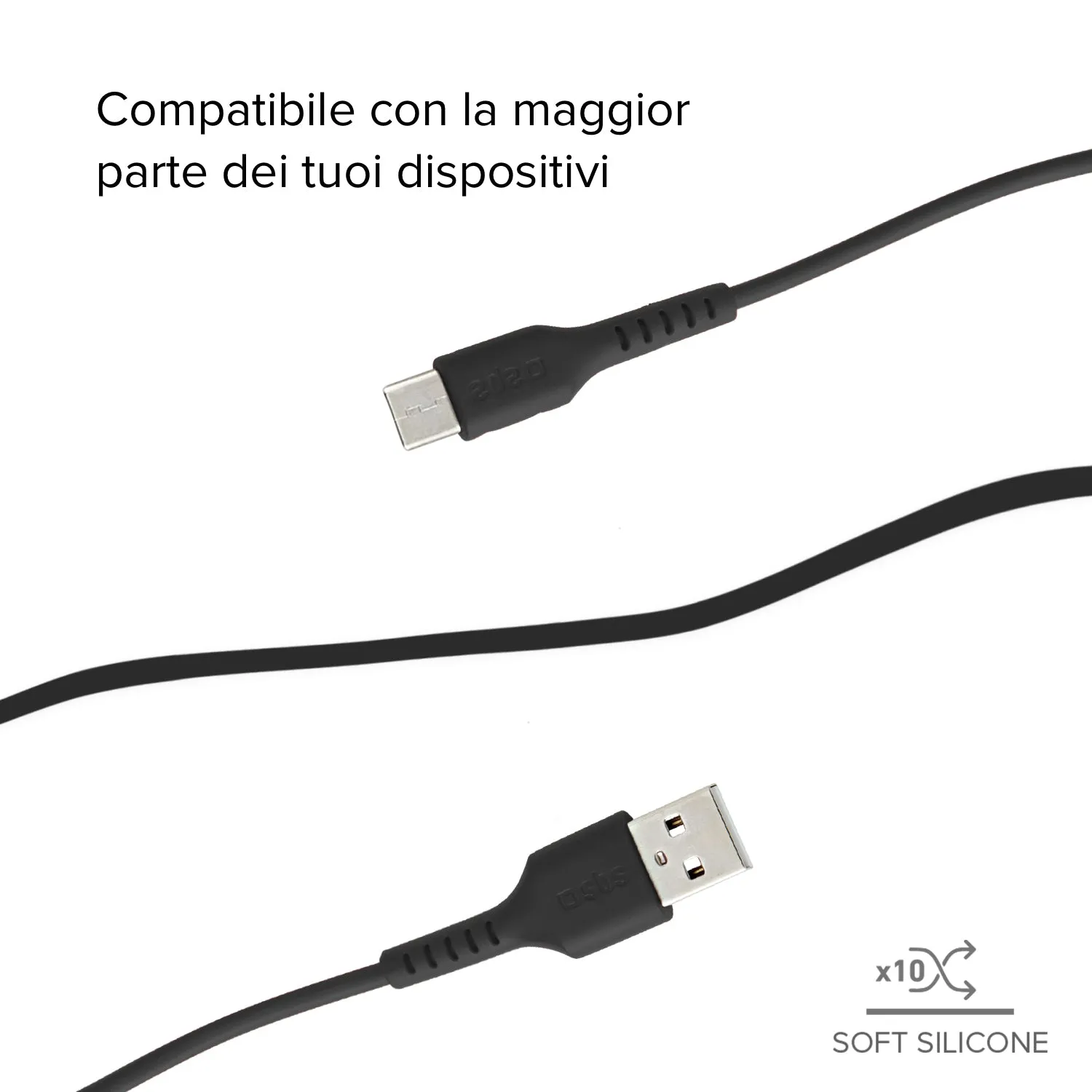 SBS USB Kabel Micro-USB 2 m schwarz Laden