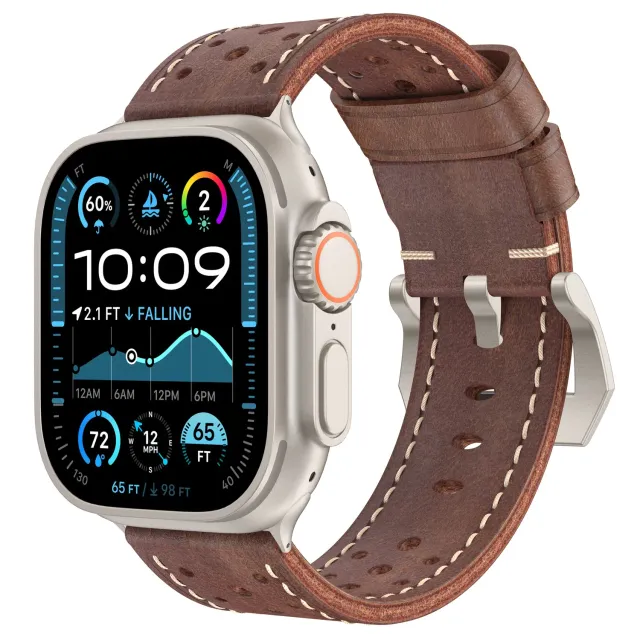 arktisband Toronto Apple Watch Armband 49/46/45/44 mm Braun perforiert