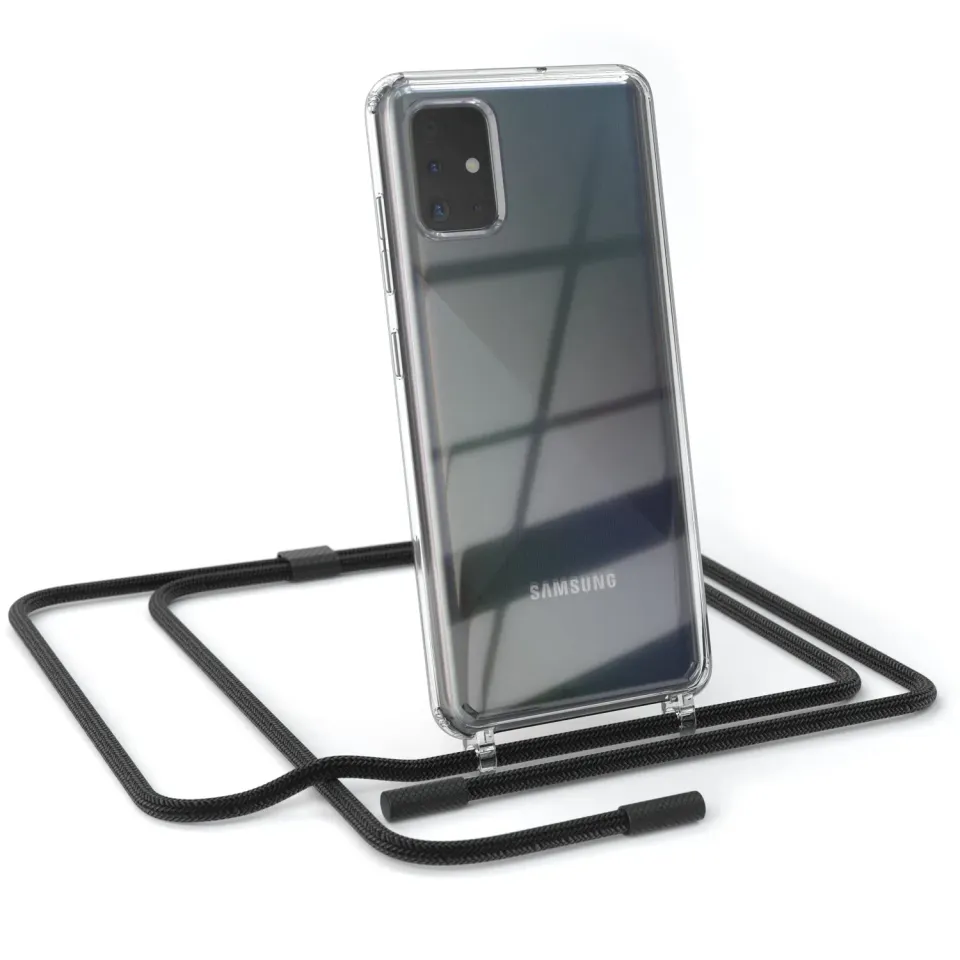 EAZY CASE Galaxy A51 Handykette Schwarz Kordel transparent