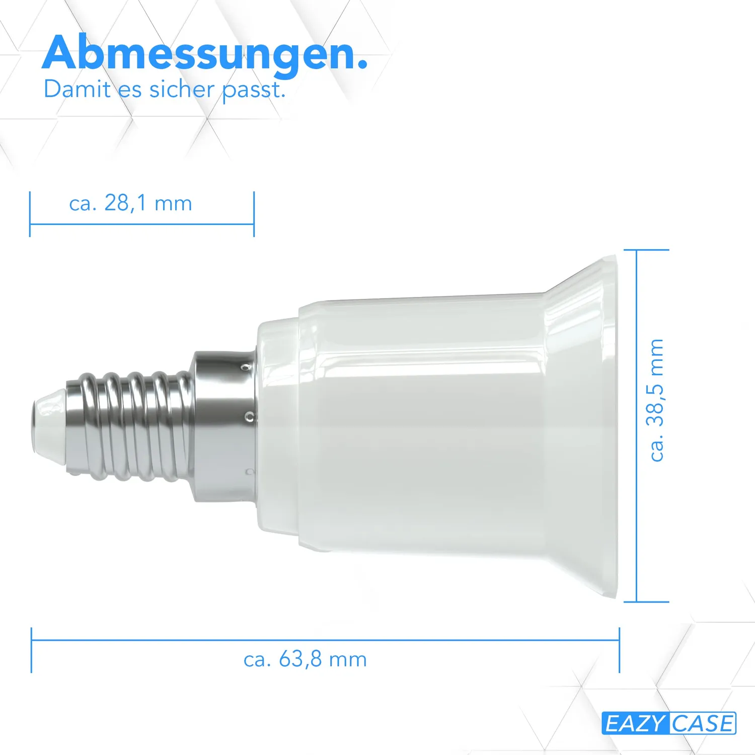 EAZY CASE E14 auf E27 Lampensockel Adapter Weiß 4er