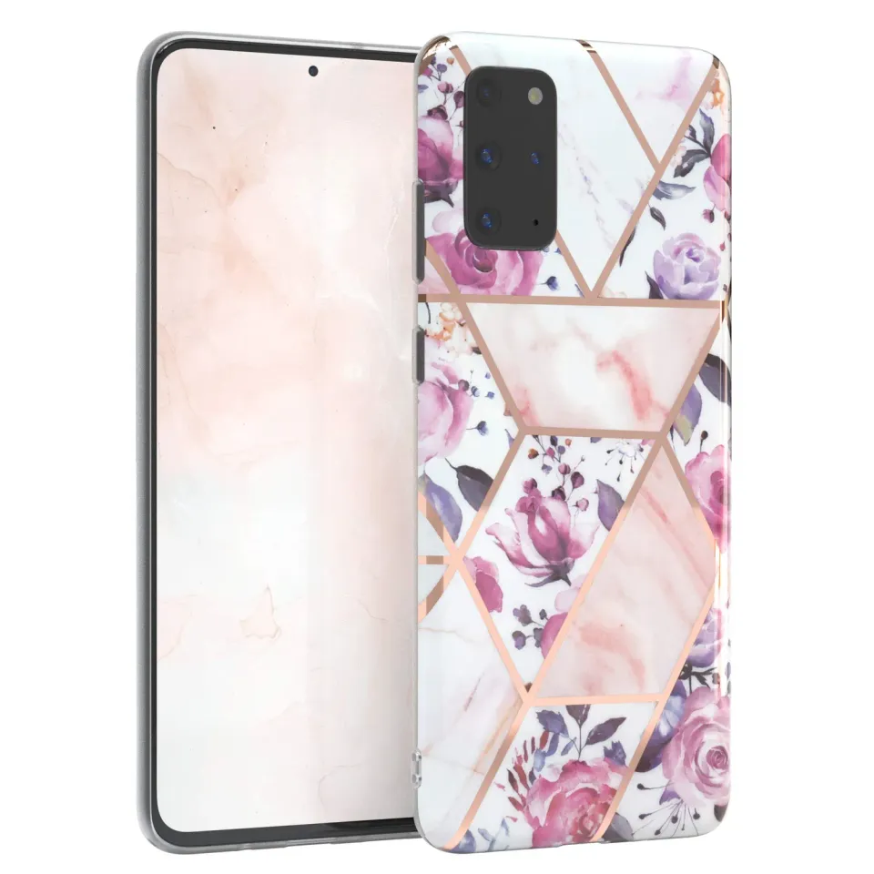 EAZY CASE Galaxy S20 Plus Handyhülle Blumen Rosé-Gold ultradünn