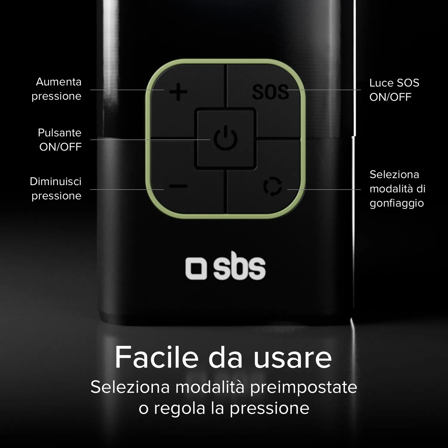 SBS Air Pro 5W Mini-Kompressor Powerbank 3600 mAh LED