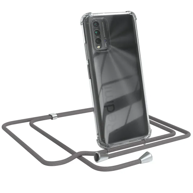 EAZY CASE Redmi 9T Handykette Anthrazit Silikon
