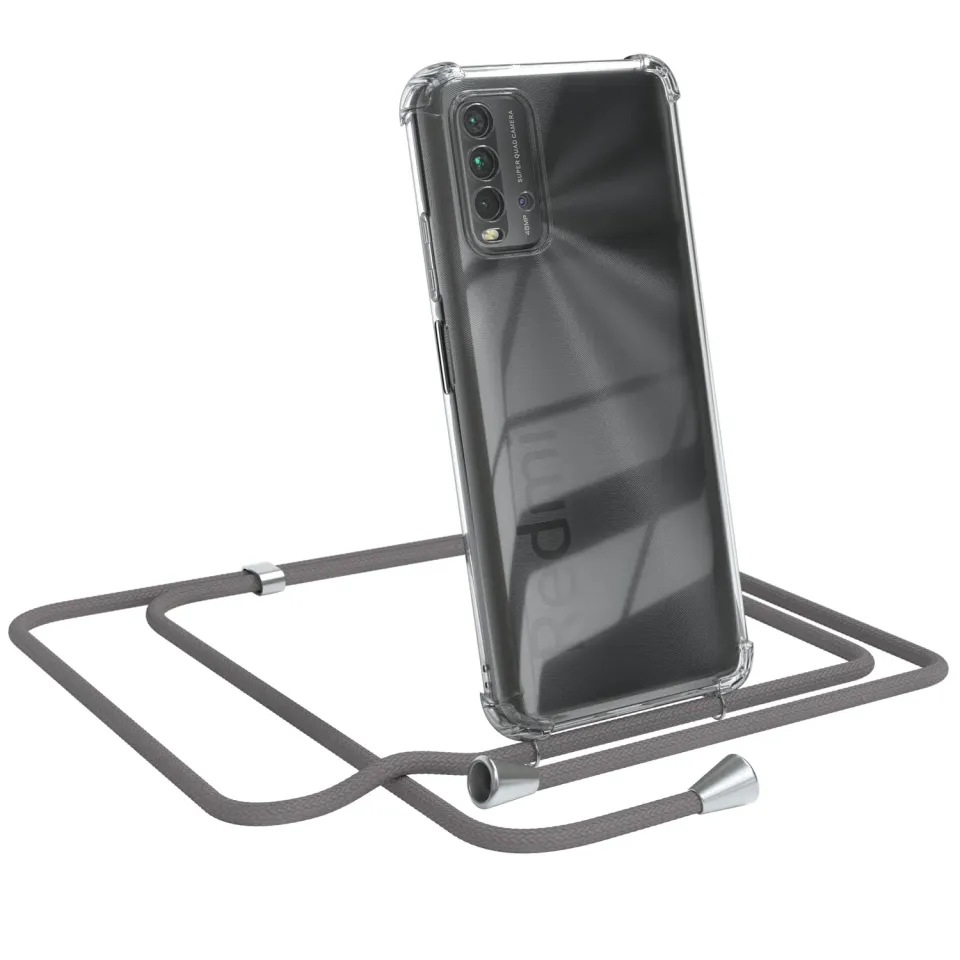 EAZY CASE Redmi 9T Handykette Anthrazit Silikon