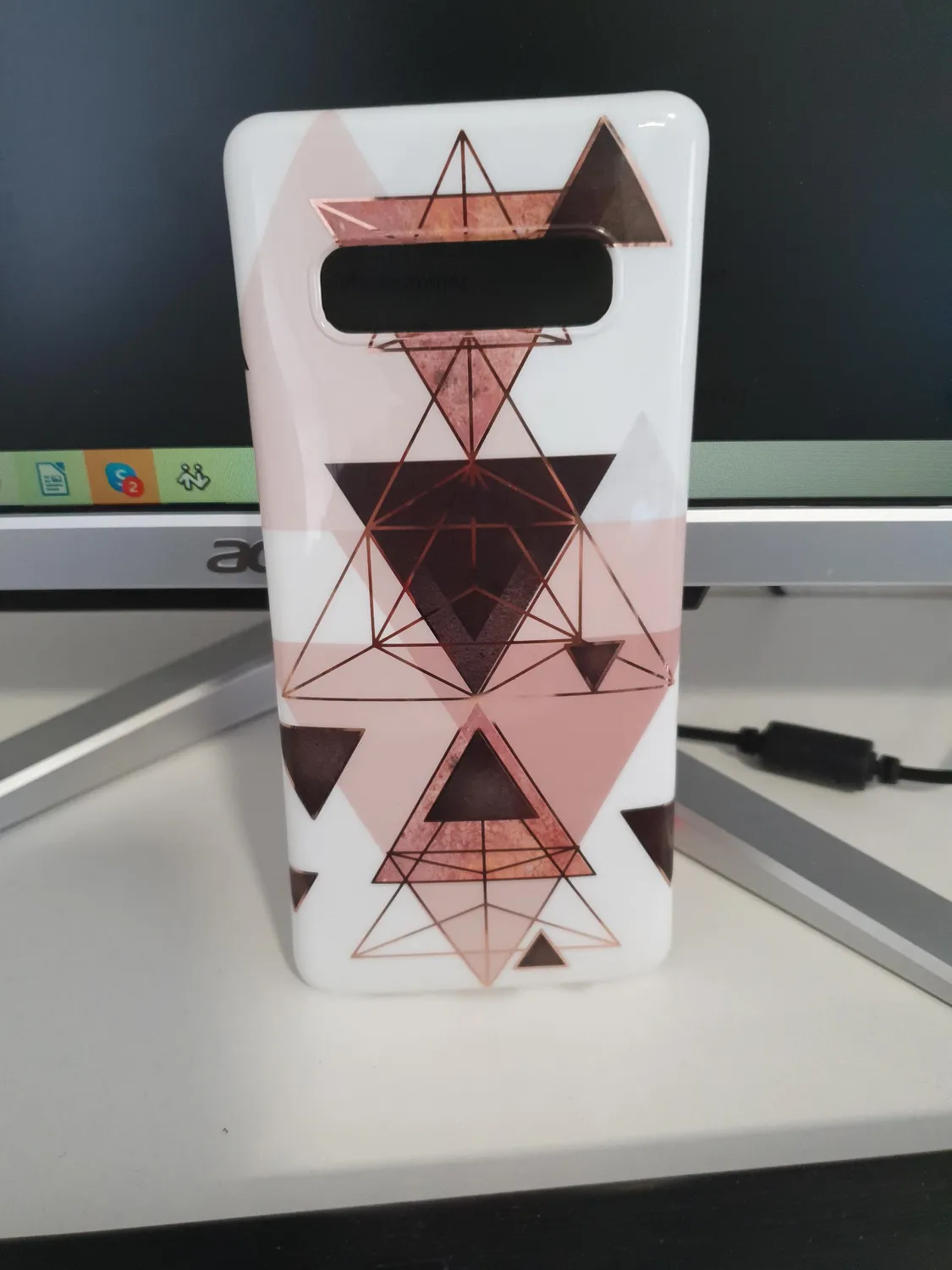 EAZY CASE Galaxy S10 Plus Silikonhülle Blumen Rosé-Gold Kameraschutz