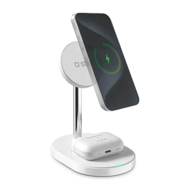 SBS Qi2.2 Wireless Charger Set 35W Ladeständer 1,5 m
