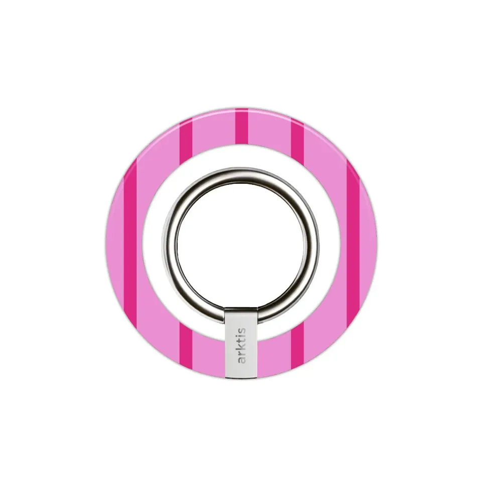 arktis Lady Stripes MagSafe Ringhalter Silber mit N52-Magnet