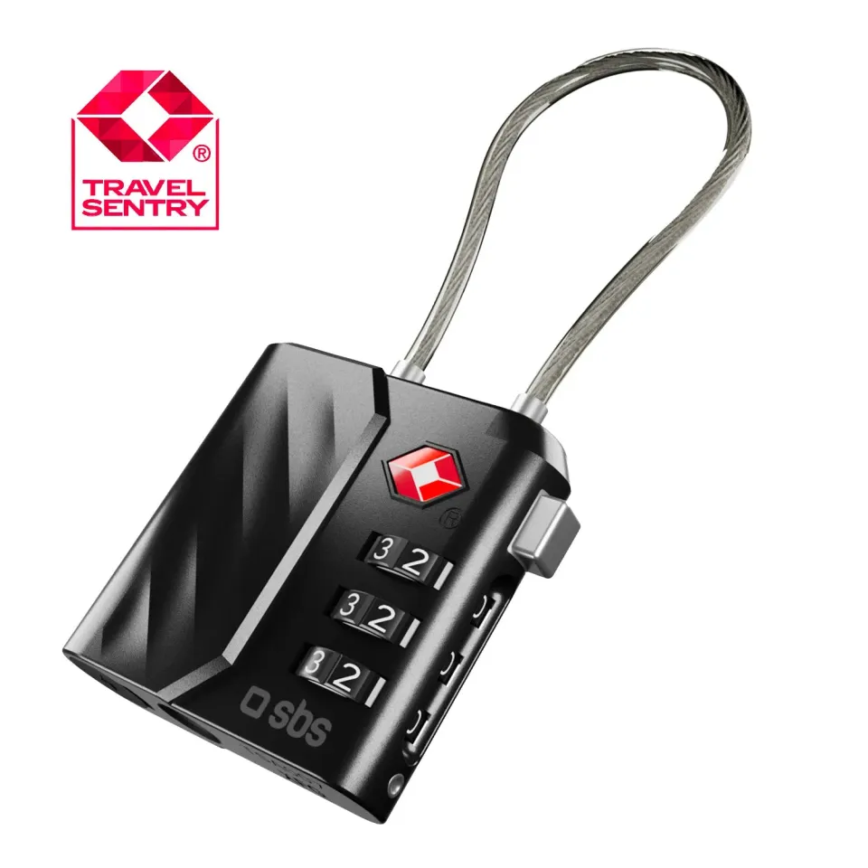 SBS Track Lock TSA Vorhängeschloss Apple Find My schwarz 45mm