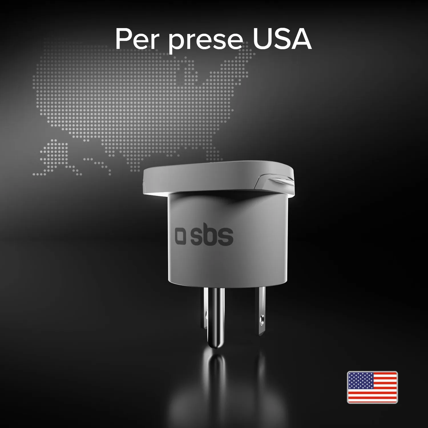 SBS Reiseadapter Typ B Universal USA 2500W kompakt