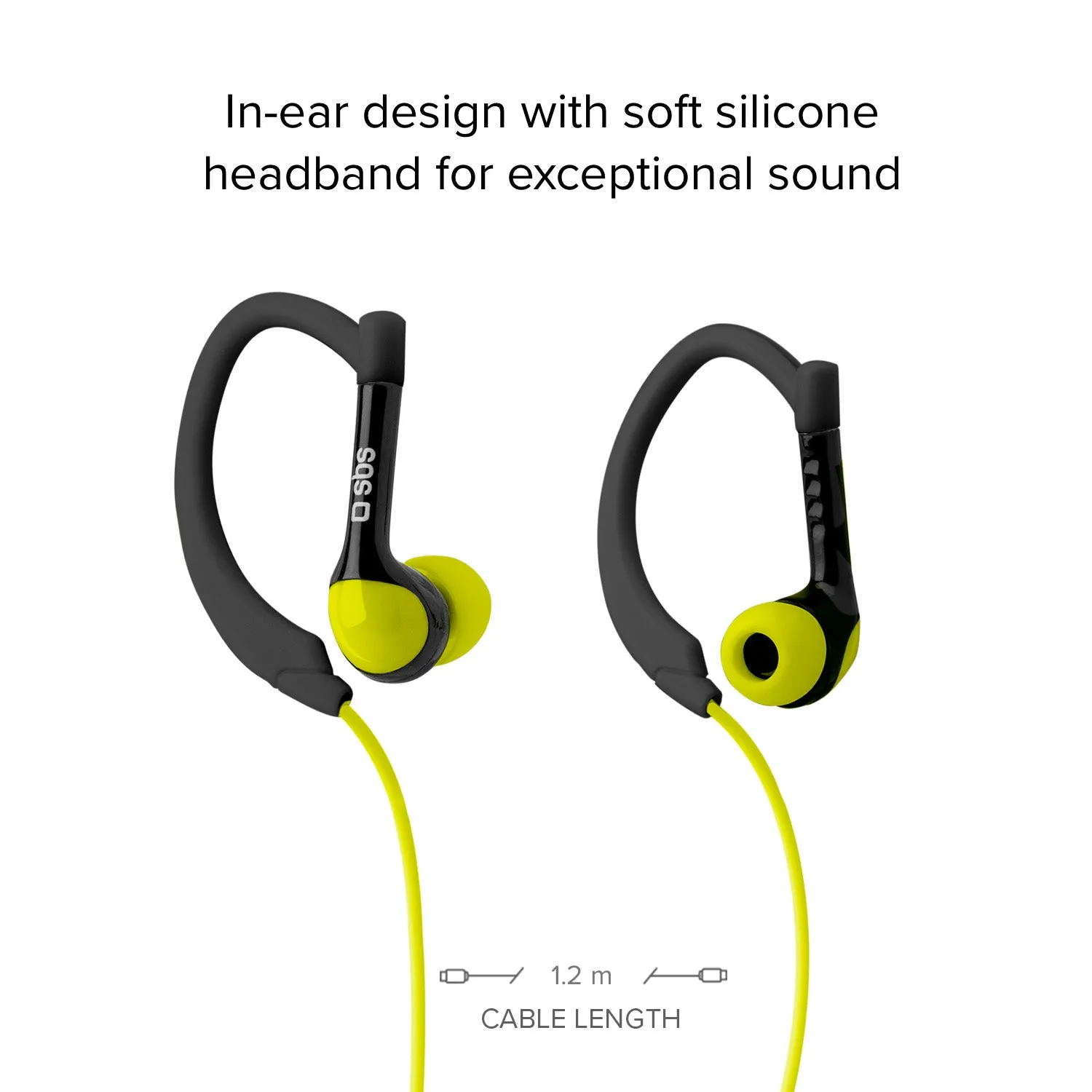 SBS Sport Kopfhörer In-Ear Bügel Gelb Kabel