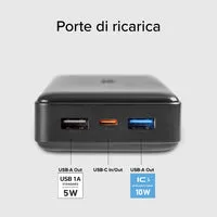 SBS Schnelllade-Powerbank 20000 mAh 2 USB mit LED-Anzeige