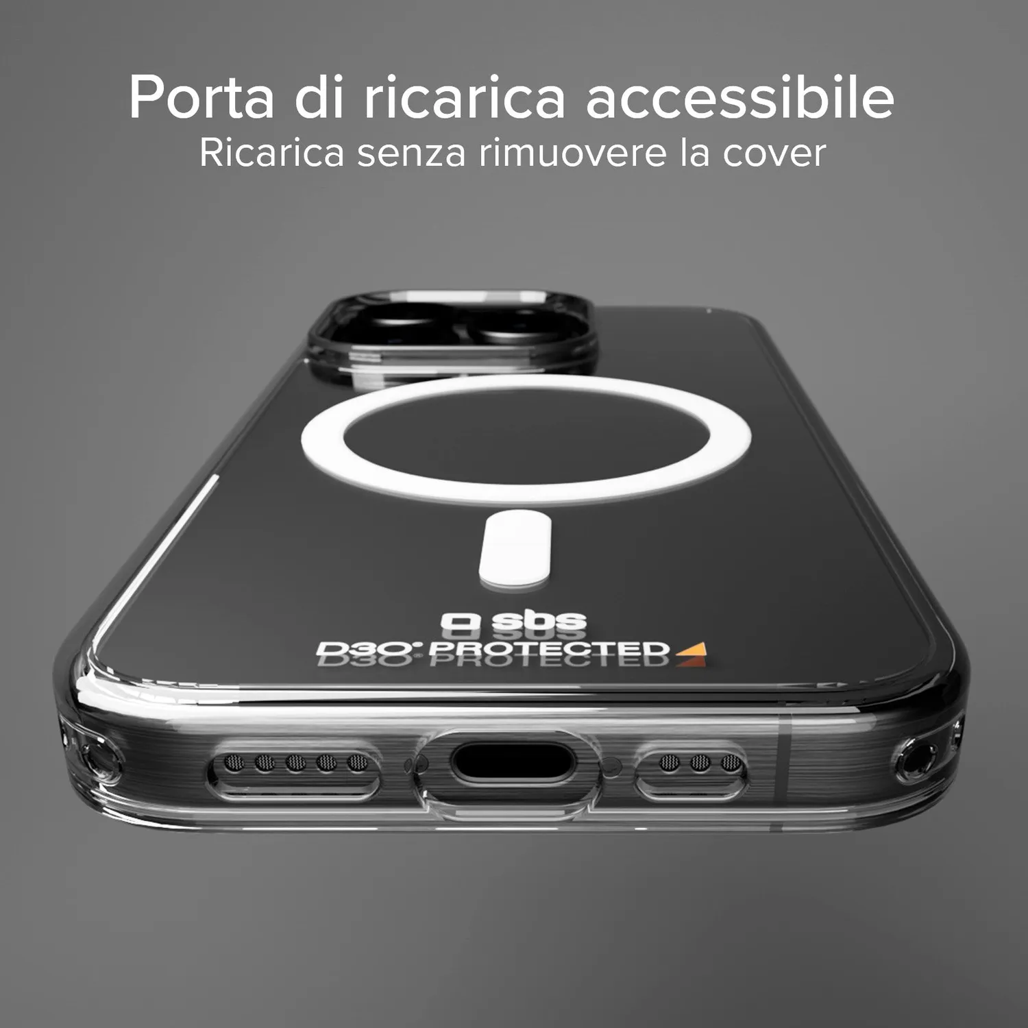SBS D3O iPhone 15 Pro Max Hülle transparent MagSafe