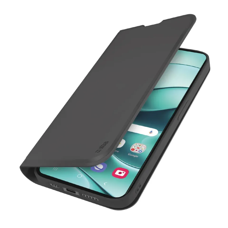SBS Wallet Smooth Klapphülle Redmi Note 14 schwarz mit Stand