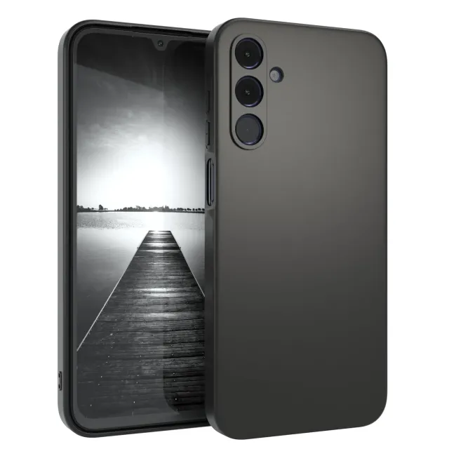 EAZY CASE Galaxy A15 Silikonhülle Schwarz Matt mit Kameraschutz