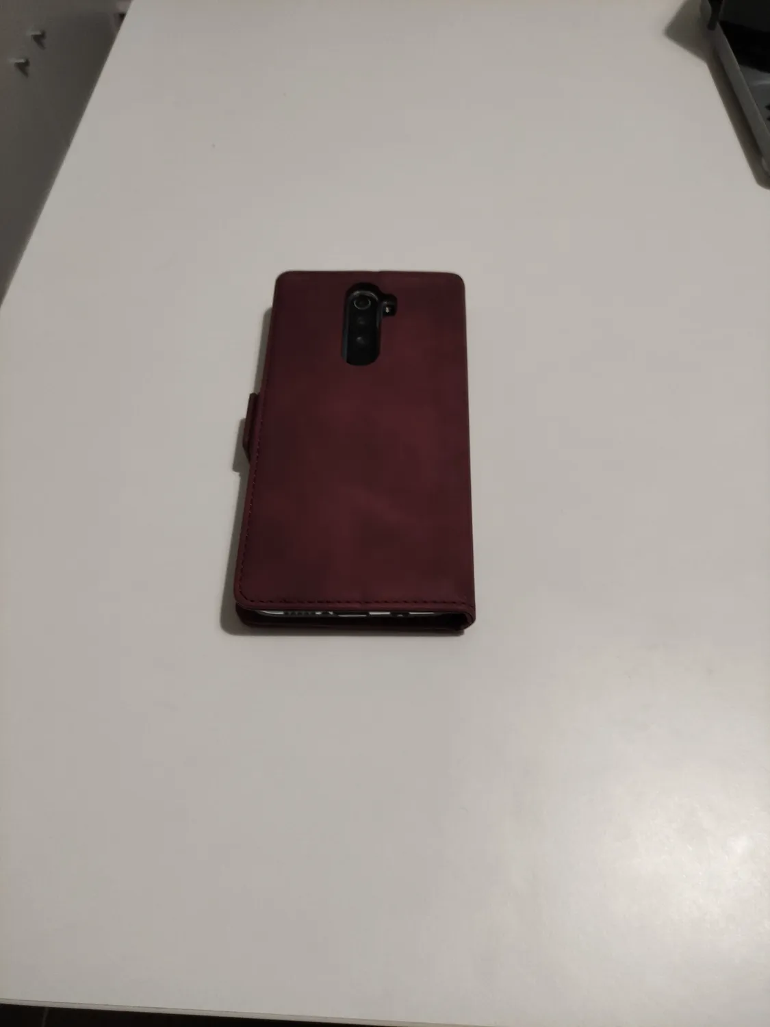 YATWIN Redmi Note 8 Pro Klapphülle Leder Weinrot RFID