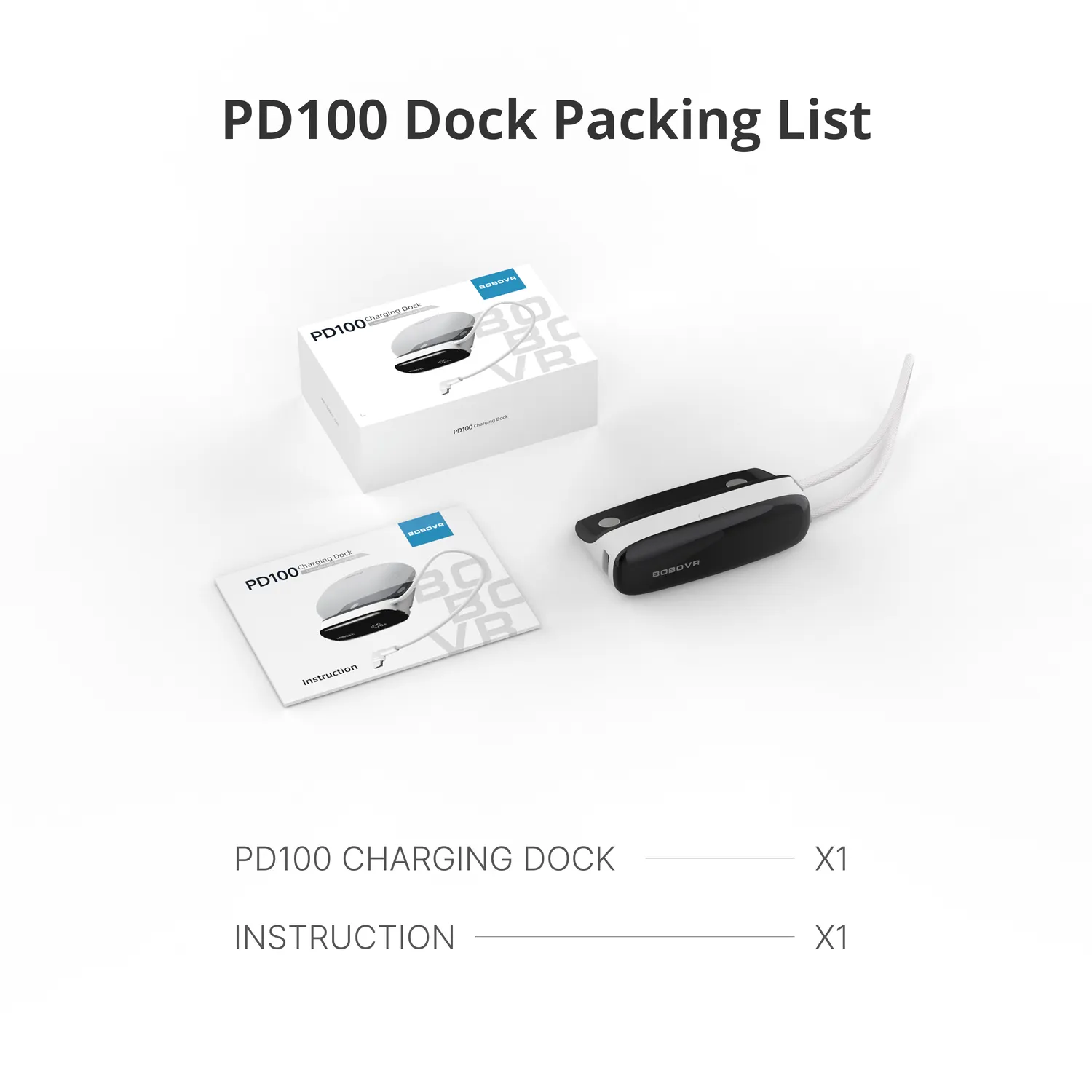 BOBOVR PD100 Ladedock + B100 Akku 30W Combo