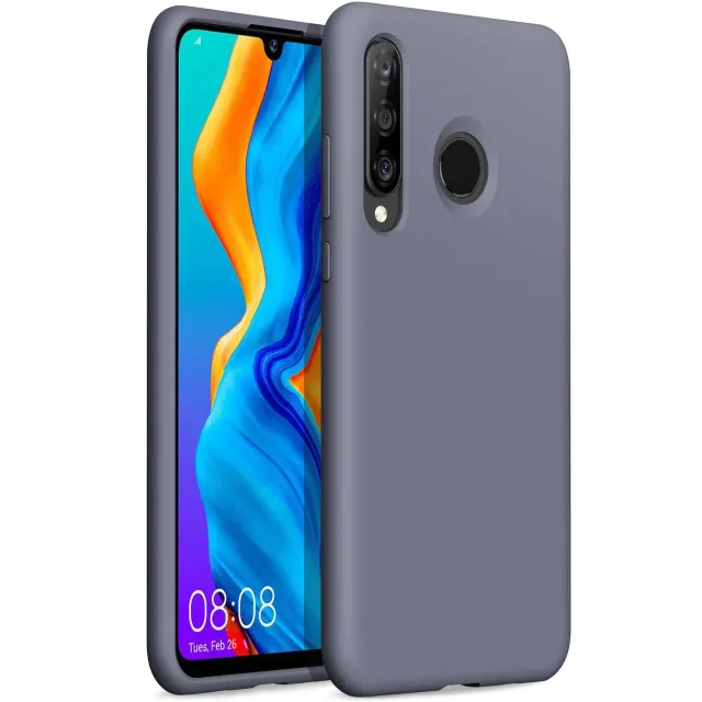 YATWIN P30 Lite Silikonhülle Huawei Grau Mikrofaser